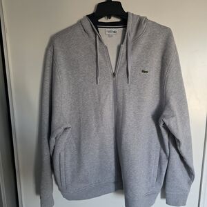 Lacoste Men's Light Gray Zip-Up Sweater